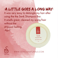 Load image into Gallery viewer, Senk Shampoo Bar - Sénica skin care moisturize dry, sensitive and eczema, prone skin.