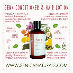 Senk Conditioner & Hair Lotion - Sénica skin care moisturize dry, sensitive and eczema, prone skin.